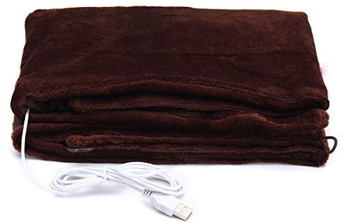 Alamor Usb Powered Soft Heated Shawl Electric Warming Heating Blanket Winter Pad - Black