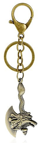 Boowhol-Retro- Legierungs-Fishbone, Klee, Flügel, Axt, Kreuz, Haken-Grafik Keychain Mode-männliche und weibliche Paar-Studenten-wilde Tasche Keychain-Kette (Axt)