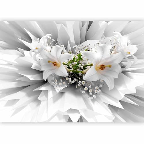 murando - Photo Wallpaper Flowers Lily 350x256 cm / 137.8 x 96.5 - Non-Woven Premium Art Print Fleece Wall Mural Decoration Poster Picture Design Modern - 3D Abstraction b-C-0213-a-a