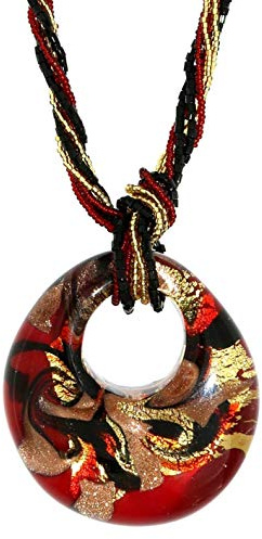 Venetiaurum - Collier Multifil Femme Avec Pendentif En Verre Original de Murano Et Argent 925 - Linea Italia Gioielli - Bijou Certifié Made In Italy