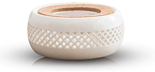 Ceramic Teapot Warmer Base, Tea Light Warmer, White Decorative Tea Coffee Milk Heating Warmer Teapot Heater Tealight Burner for Teapot(13.5 * 6cm)
