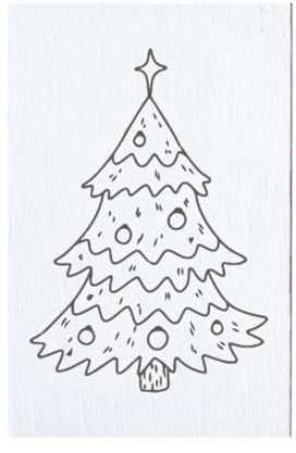 May and Berry Holzstempel - Weihnachtsbaum, 35x55mm, Weiß