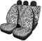 Howilath Fashion Animal Stripes Design Anti-Rutsch-Tuch Stoff Autositzschoner Zebra & Tiger Universal passend für Limousine vorne & hinten Autositzbezüge Komplettsets für Damen