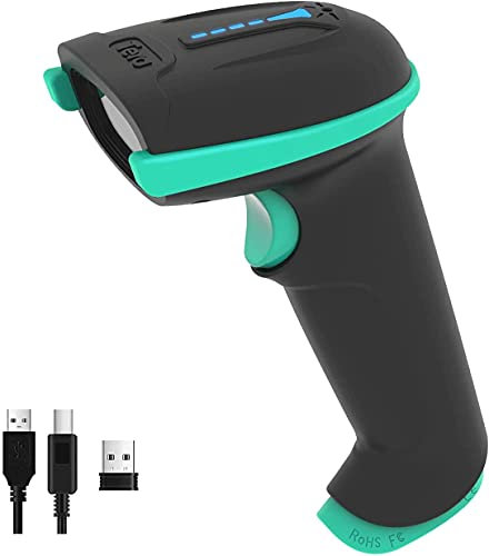 Tera Barcode Scanner Wireless with Battery Level Indicator (2.4Ghz Wireless+USB 2.0 Wired) Rechargeable 1D Barcode Reader USB Handheld Bar Code Scanner, Design Patent: EU008489413, 5100
