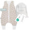 emma & noah Baby Schlafsack mit Füßen 1.0 TOG, Ganzjahres Schlafsack mit Beinen für den Frühling, Sommer und Herbst, 100% Bio-Baumwolle, Oeko-TEX Zertifiziert (Floral Sand, 70 cm)