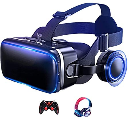 SMSOM VR Headset Compatible with ios and Android Phones | 3D Virtual Reality Goggles | Adjustable VR Glasses - Gift for Kids and Adults (Color : C)