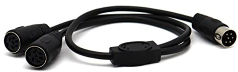 LOKEKE Cavo splitter di prolunga DIN a 6 pin, da maschio DIN MIDI maschio a 2 6 pin DIN femmina, cavo audio per amplificatori microfonici (da 6 pin a 6 pin)