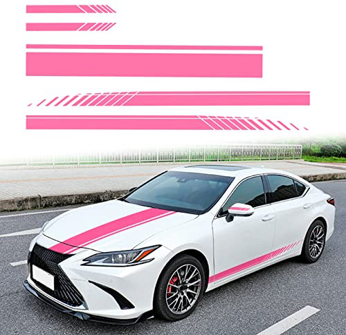SUNBREATH Lot de 5 autocollants en vinyle pour capot de voiture - Style sportif - Rose