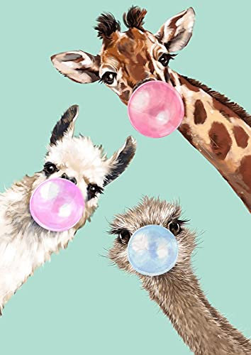 5D Diamond Painting, 30x40cm DIY 5D Diamant Malerei Kits, Diamant Painting Bilder, DIY Strass Stickerei Kreuzstich Malerei für Home Wall Decor(Strauß, Giraffe, Alpaka)