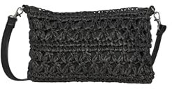 PIECES Pcklara Straw Cross Body Sww, Sac Femme, Noir, Einheitsgröße