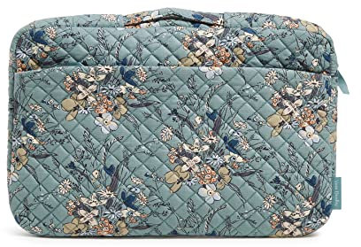 Vera Bradley Damen Laptop-Organizer Tech-Zubehör, Sunlit Garden Sage-Recycelte Baumwolle