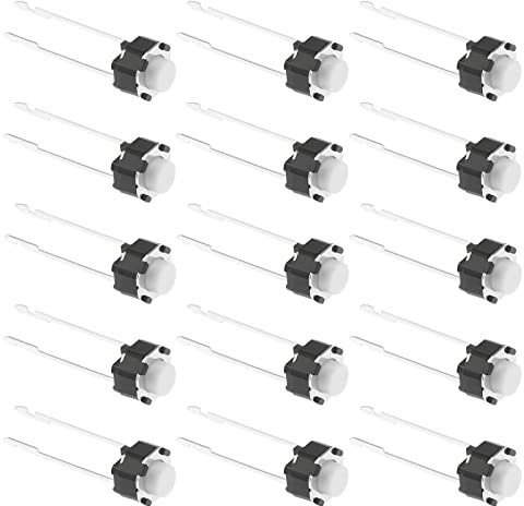 EMSea 50Pcs Micro Momentary Push Button Switch Replacement Momentary Tactile Tact Push Button Switch Accessories for Solderless Breadboards Electronic Circuits