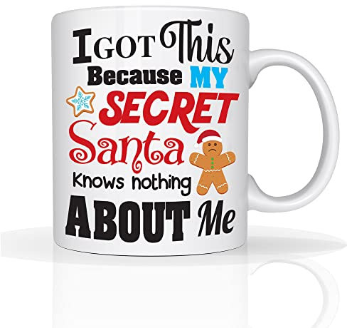 Funny Secret Santa Mug Office Rude Secret Santa for Women, Men Work Colleagues
