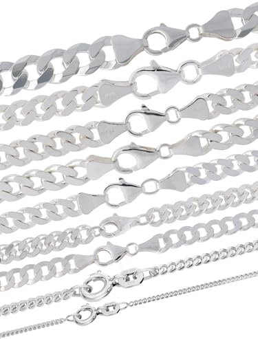 hoplo holzenplotz Panzerkette Halskette 925 Sterlingsilber Auswahl, Kettenlänge:60cm, Kettenbreite:1.4mm