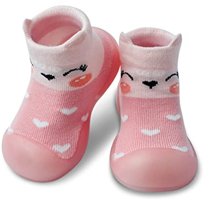 Dookeh Chaussette pour bébé garçon fille première marche chaussons antidérapants semelle souple baskets tout-petits bébé fille