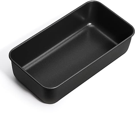 HaWare 2 lb Loaf Tin, Stainless Steel Non-Stick Bread Pan, Idea for Baking Banana Bread/Cake/Meatloaf/Lasagna, 23.5 x 12.5 x 6.5cm, Healthy & Non-Toxic, Rust Resistant - Black