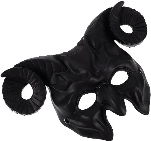 Toyvian Maskerade-cosplay-kostüm Schafmaske Teufelsmaske Mini Puppe Sachen Gehörnte Maske Tierisches Dämonenmaske Therian-maske Engelsflügel Zum Basteln Gesichtsmaske 3d Plastik Halloween