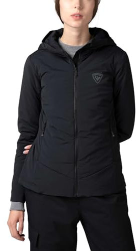 ROSSIGNOL - Sweatshirt mit Kapuze W Opside Damen Jkt - elastischer Stoff und atmungsaktive Polsterung, Wintermantel mit Kapuze und Reißverschluss, Jacke für Damen, Schwarz , L