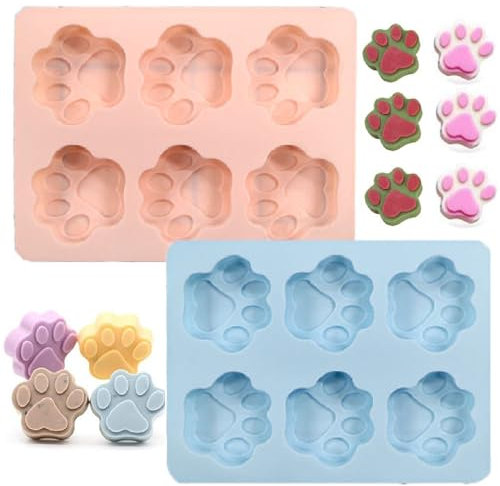Cohentbliss 2 pcs Molde de Silicona con Forma de Pata de Gato Molde de Pata para Chocolate Forma de Pata de Gato Molde de Silicona Pastel para Chocolate Pastel de Fondant Galleta
