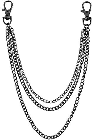 Tiong Pants Chain Clip Jeans Chain Belt Wallet Chain Pocket Trousers Chain Key Chain Hip Hop Punk Goth Accessories for Women Men(Black)