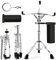 Snaredrum-Ständer mit Drumstick-Halter, hoher Schlagzeug-Pad-Ständer, verstellbare Höhe 36,7 bis 58,9 cm, Zubehörarm-Set, Stativ-Snare-Ständer für Schlagzeug-Set, passend für 35,6 bis 25,4 cm,