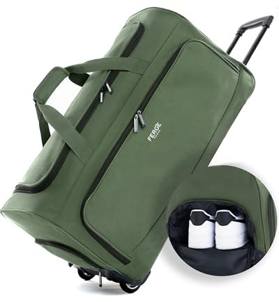 FERGÉ Reisetasche mit Rollen und Schuhfach Weichgepäck Trolley Reisetasche Weekender Paris 90 L