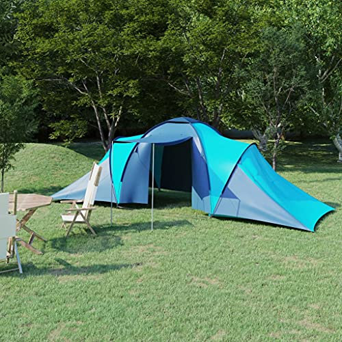 Annlera Tunnelzelt Blau und Hellblau Campingzelt 6 Personen Grosses Zelt Wohnzelt Outwell Zelt Reisezelt Zelt für Trekking Camping Outdoor 576x235x190 cm