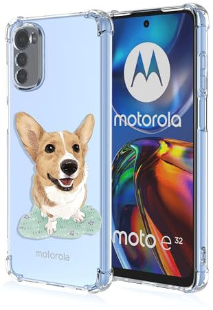 GTBDEKI Funda Carcasa para Moto G22, Motorola E32S/Moto E32 XT2231, Funda Transparente con Patrón de Animales de Cachorro, Funda Protectora para Motorola Moto E32 Dog, Vendido por Amazon