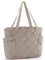 bagsmart Damen Handtasche Tote Bag Daunentasche, 24L Große Einkaufstasche mit Reißverschluss, Mehrere Fächer für Arbeit, Reisen und Fitness, Grau