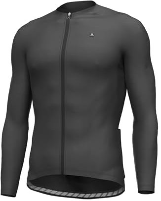 LAMEDA Radtrikot Herren Langarm MTB Rennrad Trikot Fahrradtrikot Lang Atmungsaktive Schnell Trocknend Elastisch Reflektierend Anti-Rutsch für Radsport Rennrad Laufen Sport Schwarz M