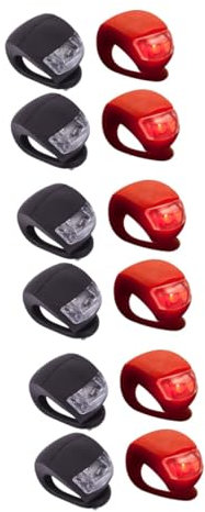 VANZACK 12pcs Battery Operated Bike Lamp Bike Lights Multi-function Design Elastic Silicone