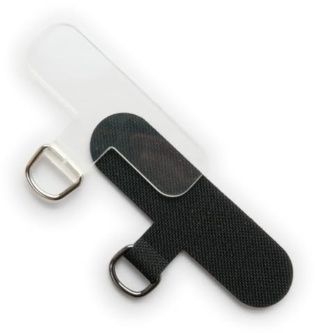 trage.band® Lanyard Pad: universelle Smartphone-Halterung zur Platzierung unter der Schutzhülle, 2 St (transparent+schwarz)