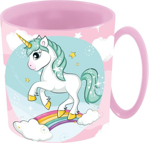 ALMACENESADAN, 5074, Taza apta para microondas, capacidad 390ml, producto reutilizable; (unicornio390)