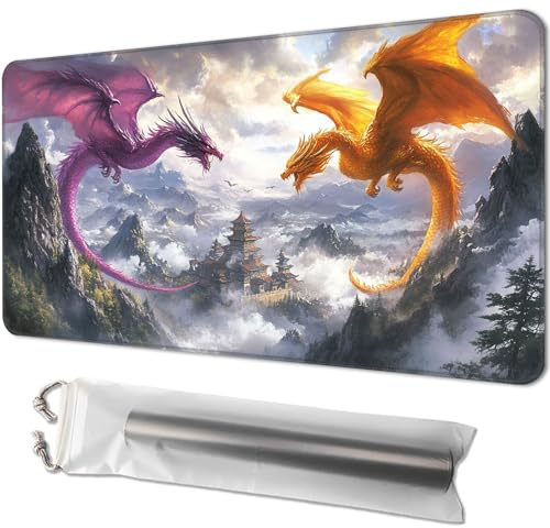 MTG Spielmatte, Größe 61 x 35,6 cm, Magic The Gathering Spielmatte für Sammelkartenspiele, Kartenspielmatte für Magie, mit kostenlosen Aufbewahrungstaschen, perfekt für Kartenspiele und Sammlerstücke