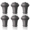 Wine Saver Vacuum Stoppers - Set of 6 - Gray - for Wine Bottles - Keep Wine Fresh for Up to a Week with Airtight Seal - Compatible with Wine Saver Pump