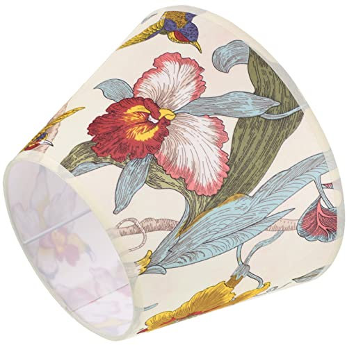 jojofuny Blumen Lampenschirm Ersatzschirm Für Tischlampen Mit Floralem Muster Dekorativer Stoff Lampenschirm Einfache Montage Langlebig Geeignet Für Wohnzimmer Und Schlafzimmer