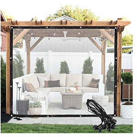 KFDDO Pareti Laterali del Baldacchino del Terrazzo Tende per Pergola da Esterno con Occhielli Telone Trasparente per Giardini, Garage, Portici, Personalizzabile(3x2m/9.84x6.56ft)