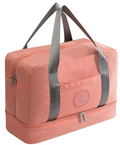Sac de sport étanche multifonctionnel - Sac de duffel avec séparation humide et sec pour les voyages, la natation, la plage, le fitness et les activités de plein air, Rose, Léger et confortable à
