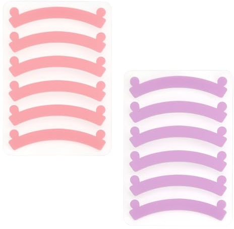 APOMOONS 6 paires pad rehaussement de cils, kit rehaussement de cils en silicone, accessoires réutilisables pour lash lift, empêche les cils de rebondir, rose et violet