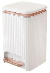 zhongqunli Bathroom Trash Can, Bathroom Trash Can Kitchen Trash Can with Foot Pedal and Pressure Lid Simple,for Toilet Bedroom Office Kitchen Living Room RV(White,10L)