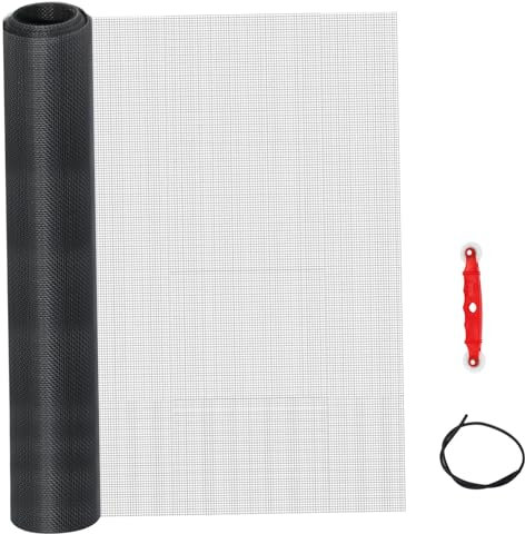 Fliegengitter für Türen, 60 x 200 cm, Edelstahlgewebe, zuschneidbar, Insektenschutz für Fenster, Fliegenschutz und Haustierschutz, für Wohnzimmer, Küche, Schlafzimmer, Tür, Fenster, Fliegengitter