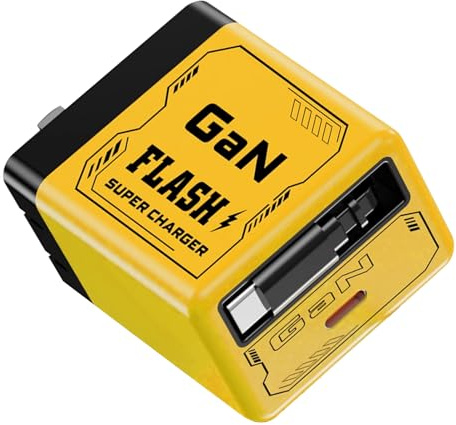Jubilofex Einziehbares Ladegerät Typ C, Ladegerät USB C, einziehbar, 35 W mit klappbarem Stecker, Schnellladeblock, faltbar, Zubehör für Telefon, für Haus, Reise, Schlafzimmer