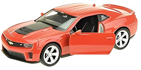 Chevrolet Camaro ZL1 Modellauto mit Rückzug aus Metall Welly Modell Auto Spielzeugauto 4-Varianten 91 (Orange)
