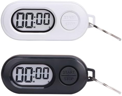 2 Stück Tragbare Schlüsselanhänger Zeitmesser, Stoppuhr Digital Keychain, Stoppuhr Timer Keychain, LCD Bildschirm Design Multifunktionale Countdown Uhr Für Sportler