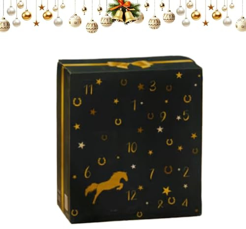 Pferde-Adventskalender 2025, Countdown im Winterhimmel-Design mit 24 Geschenken zum Thema Pferd, Weihnachtskalender für Pferdebesitzer, Reiter und Kinder, wiederverwendbare Erinnerungsbox (1)