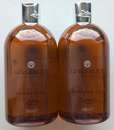 Gingerlily Shower Gel, 2 x 500ml, Luxury Bath & Body Wash | Warm ginger lily scented shower gel, made in England with a gentle cleansing formula