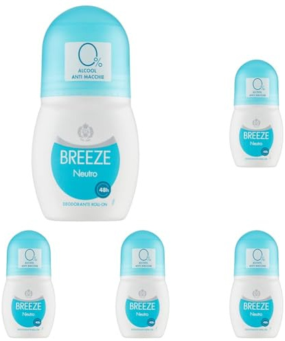 BREEZE | Deo Roll-On Neutral, 1 x 50 ml (Packung mit 5)