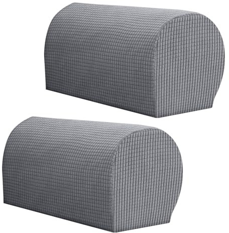 SYLC Sofa Sitzkissenbezug, Sofa Sitzkissenbezug Stretch, Elastischer Kissenbezüge, Husse Überzug Bezug Für Sofa Sitzkissen, rutschfest Stoff Tartan (Hellgrau,Armlehnen)