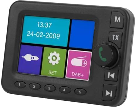 Erchineko DAB-Digitalradio, DAB-Empfänger Im Auto, Adapterempfänger mit FM-Transmitter, Bluetooth, Armaturenbrett- und Lüftungshalterung, 2,8-Zoll-Bildschirmdesign