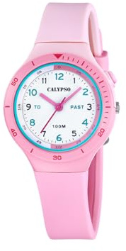 Calypso Kinderuhr Junge und Mädchen Analog aus Kautschuk Rosa | Quarzuhr, Widerstandsfähiges Glas, Wasserdicht 10 ATM, K5882/1, My First Watch